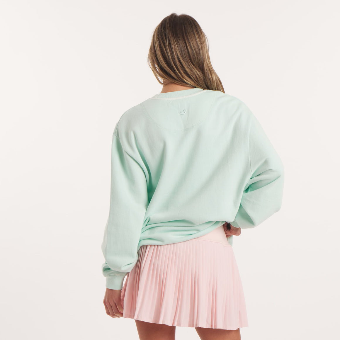 Cotton Sweatshirt | On Model Back | with Camellia skirt