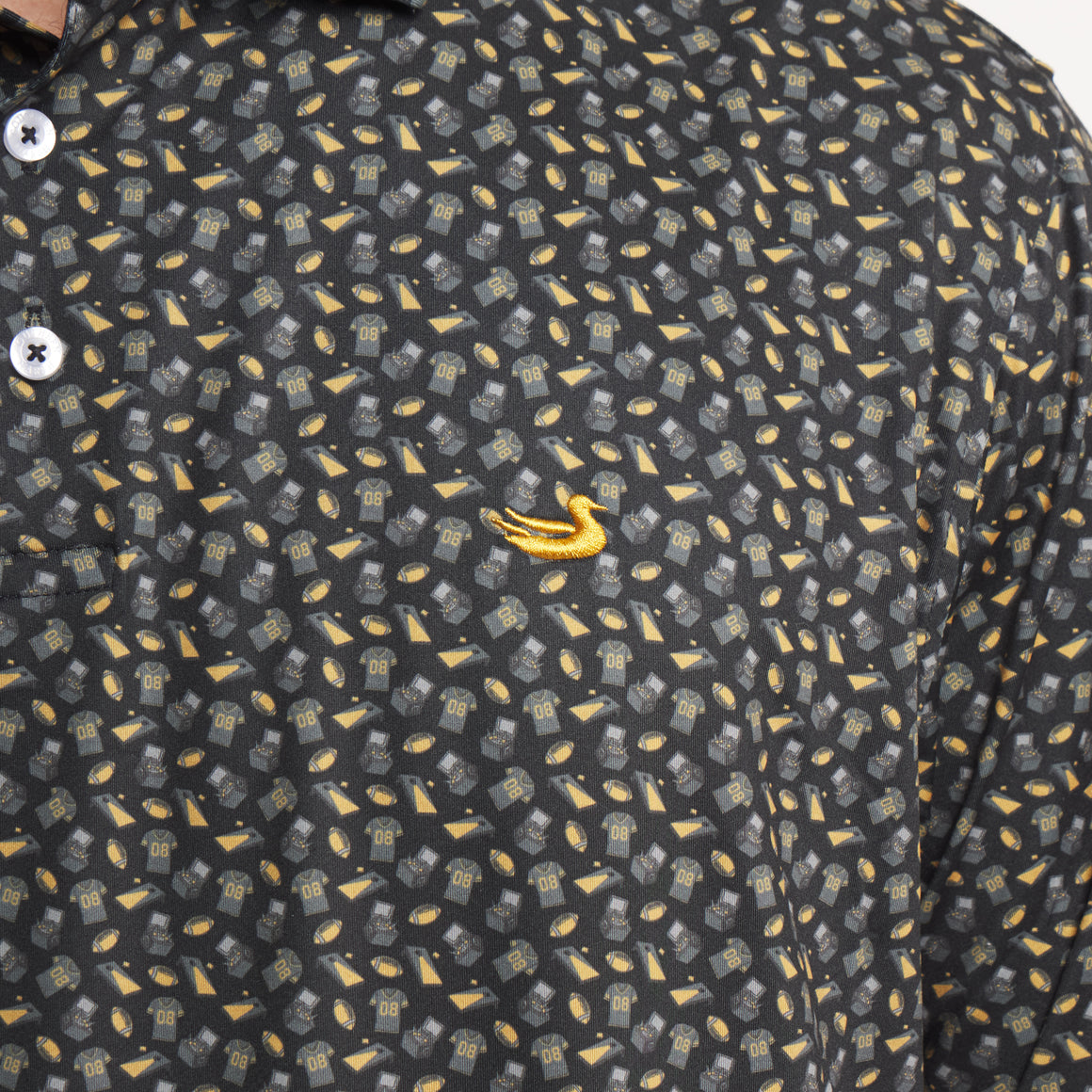 Gold & Black Football | ON MODEL | DETAIL