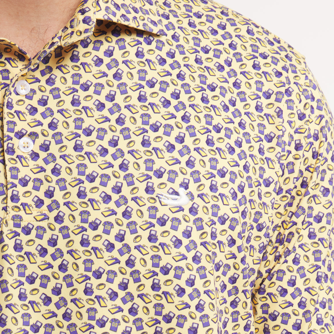Purple & Yellow Football | ON MODEL | LOGO