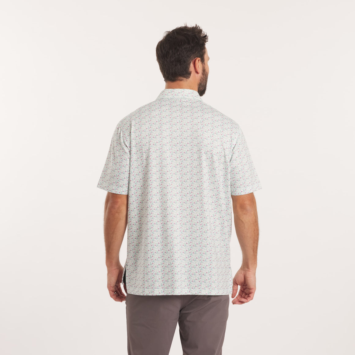 White Golf Print | On Model | Back